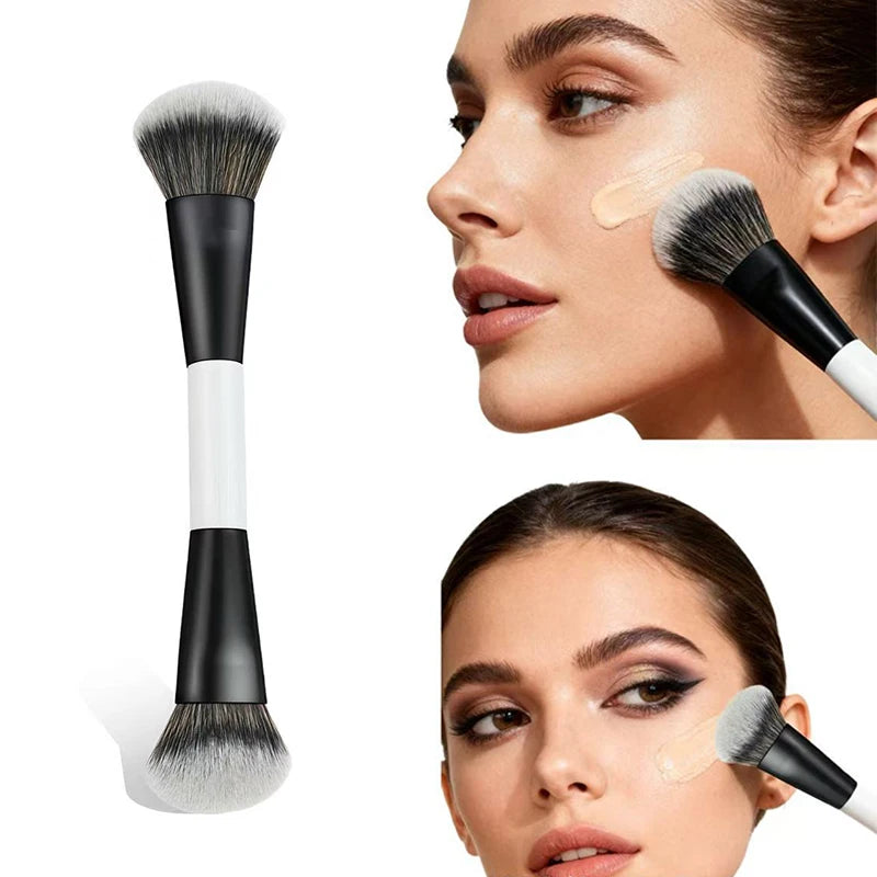 ✔Dual-Ended Foundation Face Brush Double-ended Powder Blush Contour And Eyeshadow Concealer Makeup Brushes