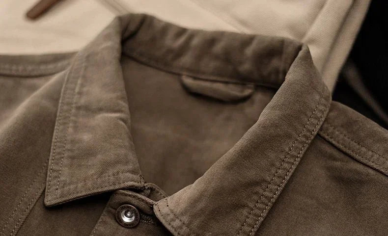 Men's Denim Jacket Vintage Brown Male Jean Coats Cargo Designer Washed Clothing Winter 2025 Korean Style Elatic Original Cowboy