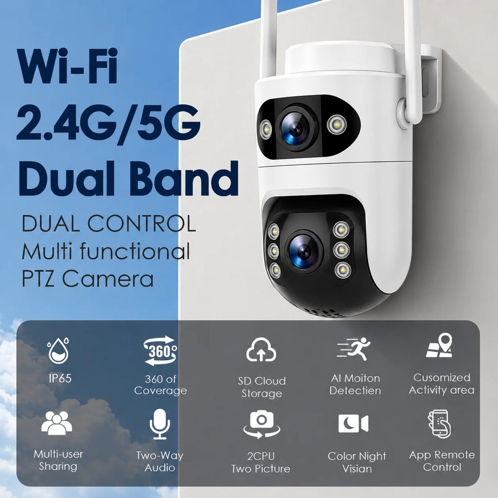 Ease Life App 5G/2.4G WiFi,4MP,IP54,E27 Light Bulb Security Camera Indoor Outdoor Wireless  Color Night Vision Motion Detection
