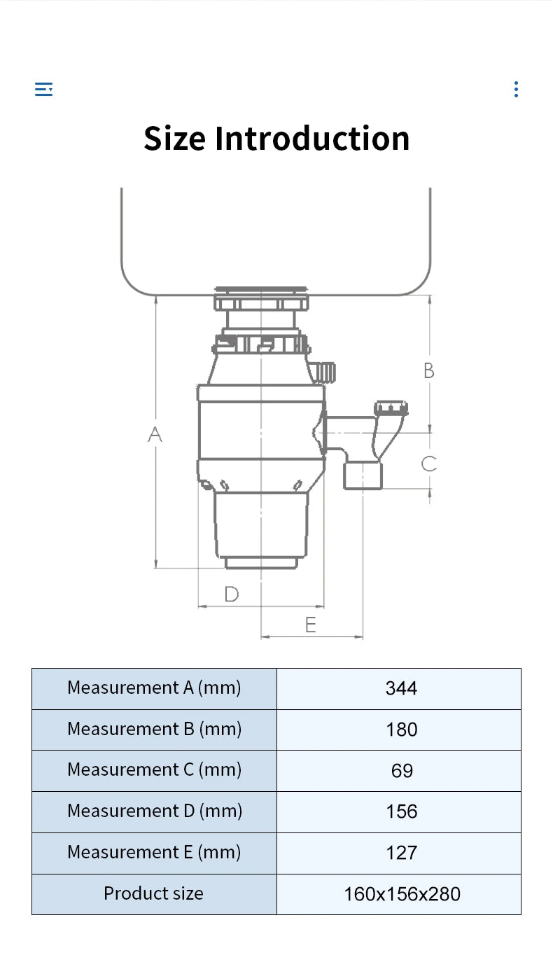 Home Machines Wireless Switch Food Waste Disposer Ultra-Quiet Kitchen Garbage Disposal Brushless Compact Waste Processor