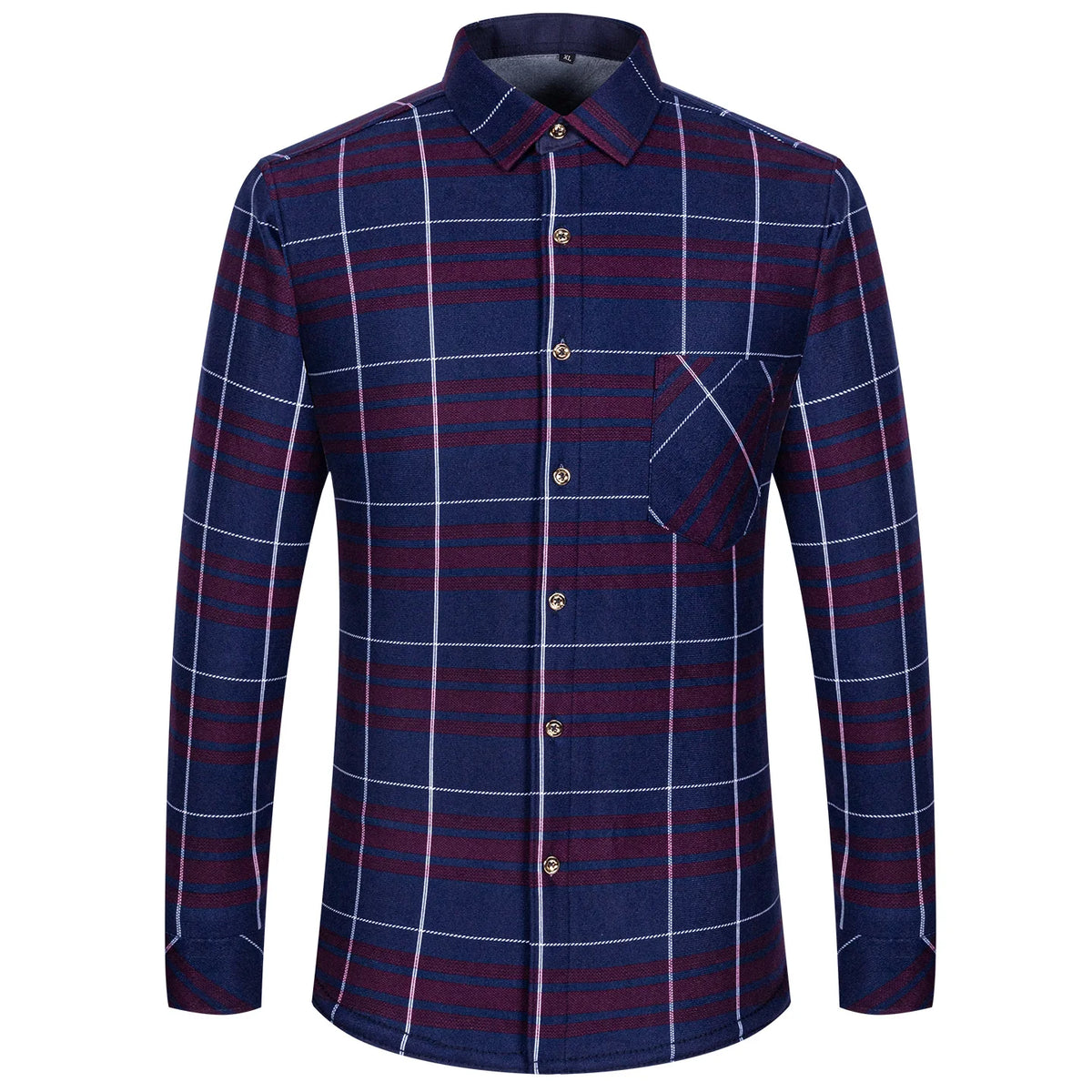 Autumn Winter New Fleece Plaid Shirt For Men Business Thickened Warm Double-sided Fleece Casual Non-ironing Fashion Check Shirts