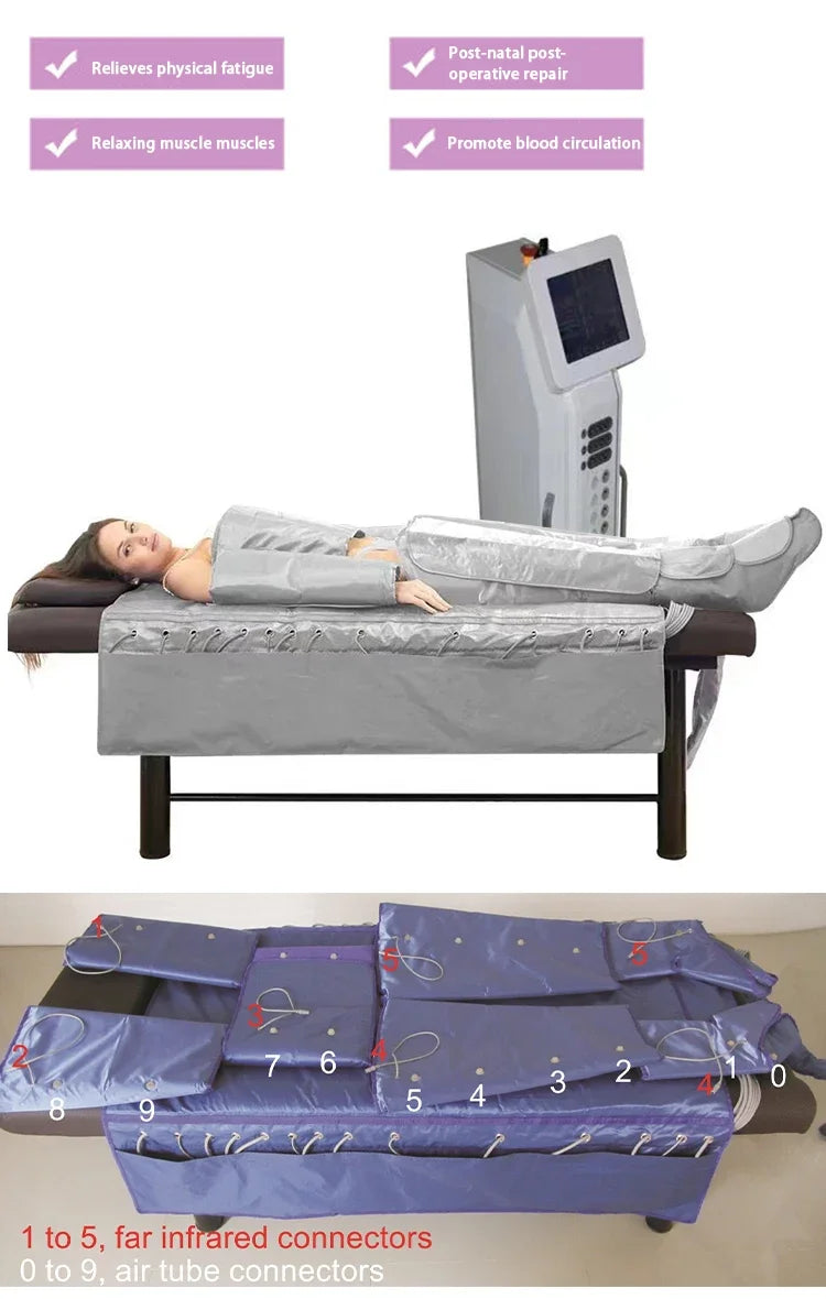 Professional 3 in 1 Ems Muscle Stimulator Pressotherapy Lymphatic Drainage Machine