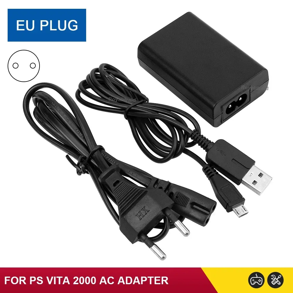 EU US Plug Home Charger Power Supply 5V AC Adapter USB Charging Cable Cord For Psvita Slim PS Vita 2000 PSV 2000