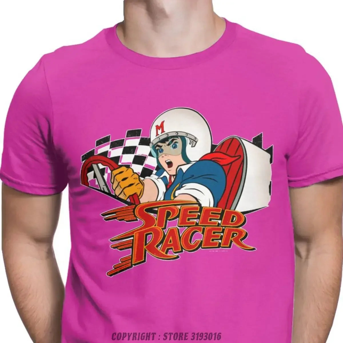Speed Racer Meteoro Men's Tshirts Cool Christmas Crew Neck T Shirt Cotton Camisas Hombre Harajuku Aesthetic Printed Tshirt Men
