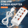 1/2 Piece USB Charging Port Adapter, 8-Port USB Charger with 25W 4C+4A Socket, Compatible with Laptops, Operating Voltage ≤36V,