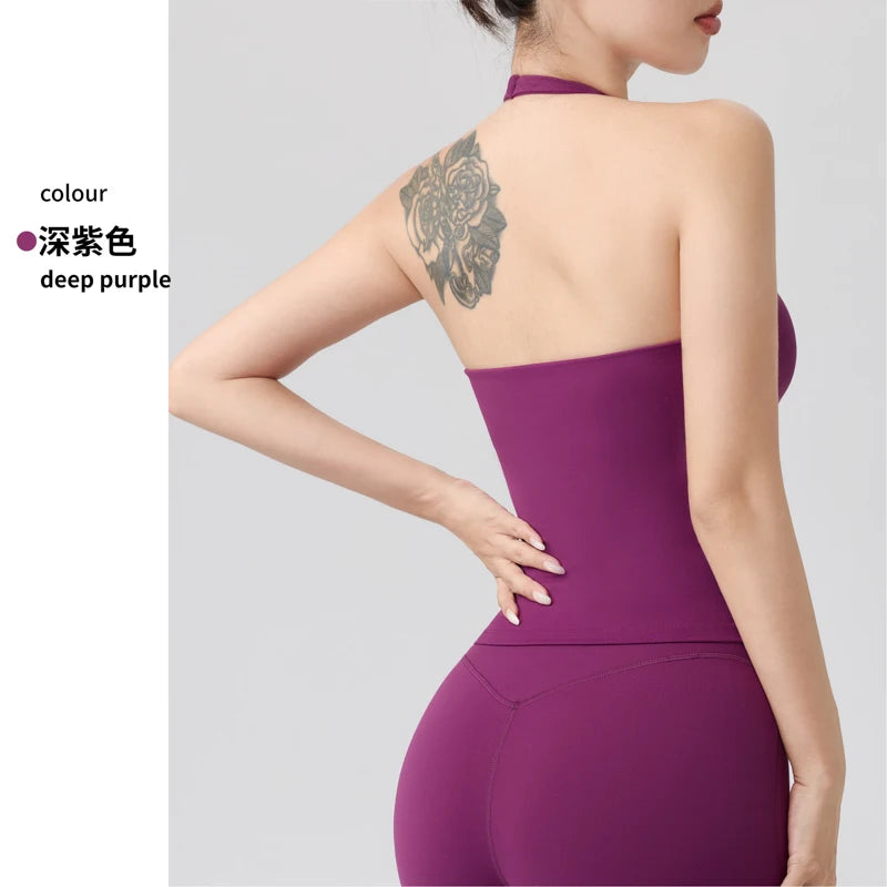 Halter Yoga Vest, Shockproof Running Sports, High-Strength Sports Underwear, Fitness, Pilates Suspender, Beautiful Back