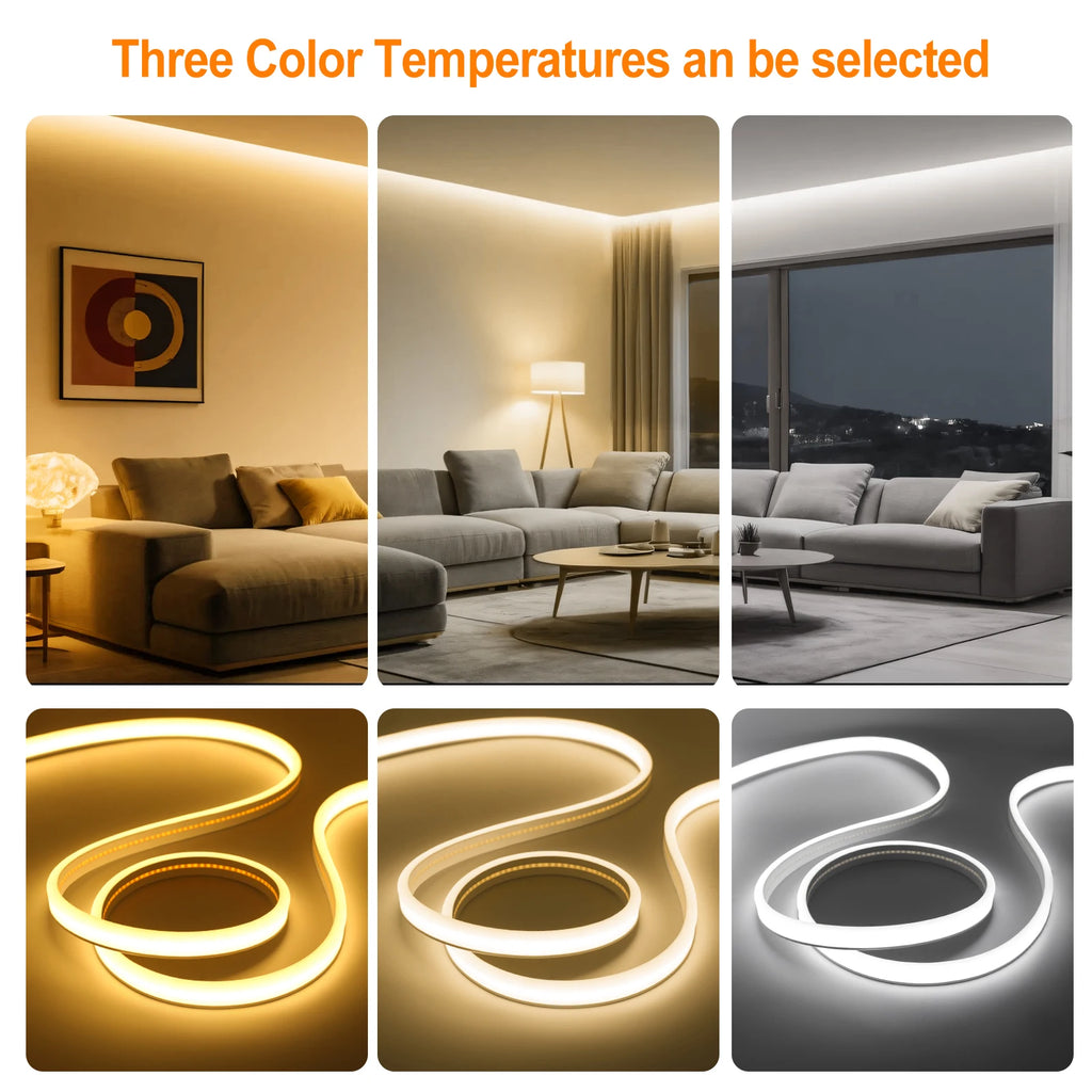 IP67 Waterproof High Brighter COB Neon Strip 12V 24V 320Leds 3000K 4000K 6000K Home Garden Decor Flexible Ribbon Rope LED Light