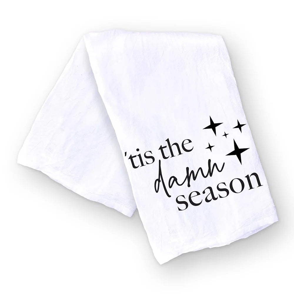Christmas Kitchen Towel Christmas Dishwashing Hand Towel Seasons Greetings Housewarming Hostess Gift Christmas Winter Home Decor
