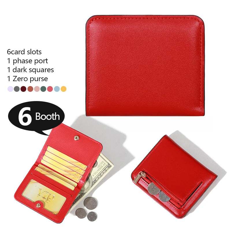 PU Minimalist Wallet - Snap Closure, Zip Pocket, Multifunctional Credit Card Holder, Casual Unisex Bag for Daily Use with