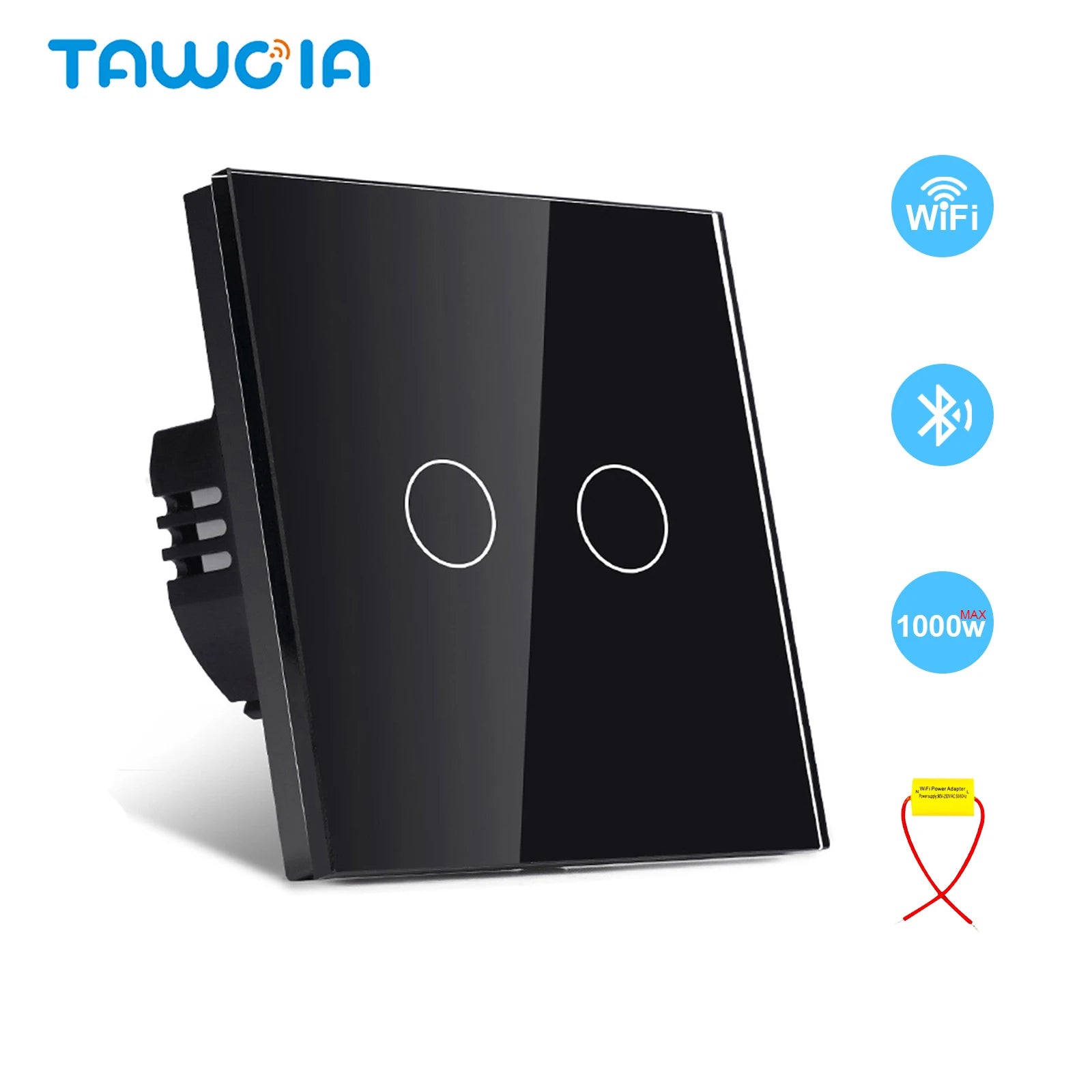 TAWOIA Wifi Touch Light Switches 1/2/3/4Gang Smart Wall Switch Tuya Smart Life Alexa Voice Control With Capacitor L/N1000W