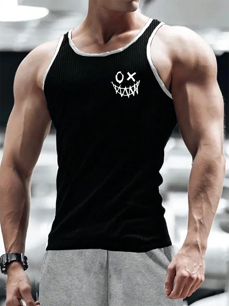 Summer Daily Urban Casual Men's Tank Top Fitness Exercise Breathable Men's Tank Top Outdoor Street Fashion Men's Tank Top