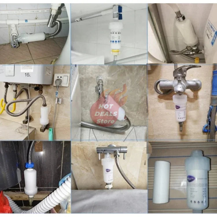 5'' PRE FILTER Water Filter Cartridge Washing Machine Filter with Adapter Bathroom Water Heater Toilet Household Purifier