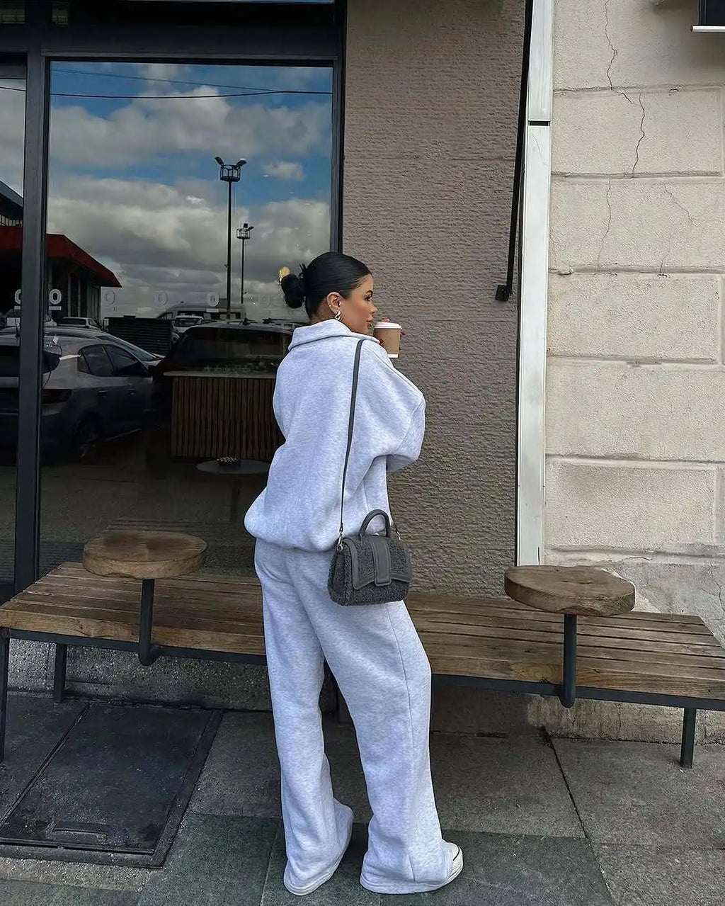 2025 Winter Casual New In Matching Sets 2 Pieces Set Woman Two Piece Outfits Women's Clothing Solid Color Pullover Long Sleeves