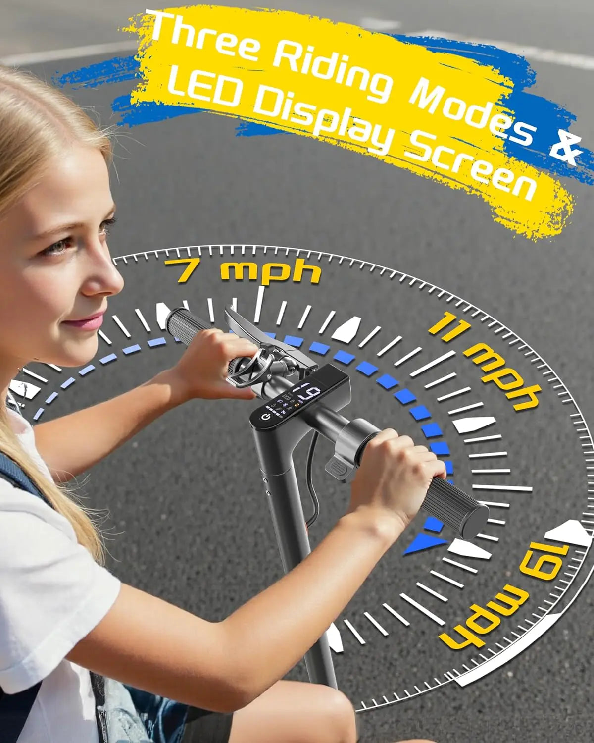 Sigravy Electric Scooter for Kids,Teens,Teenager, Students, Foldable Commuter E Scooter for Teens, 350W Motor, 19 MPH, Up to 26 Miles Range, 8.5" Solid Tires, Cruise Control, 19MPH Max Speed, LED Display,APP Control