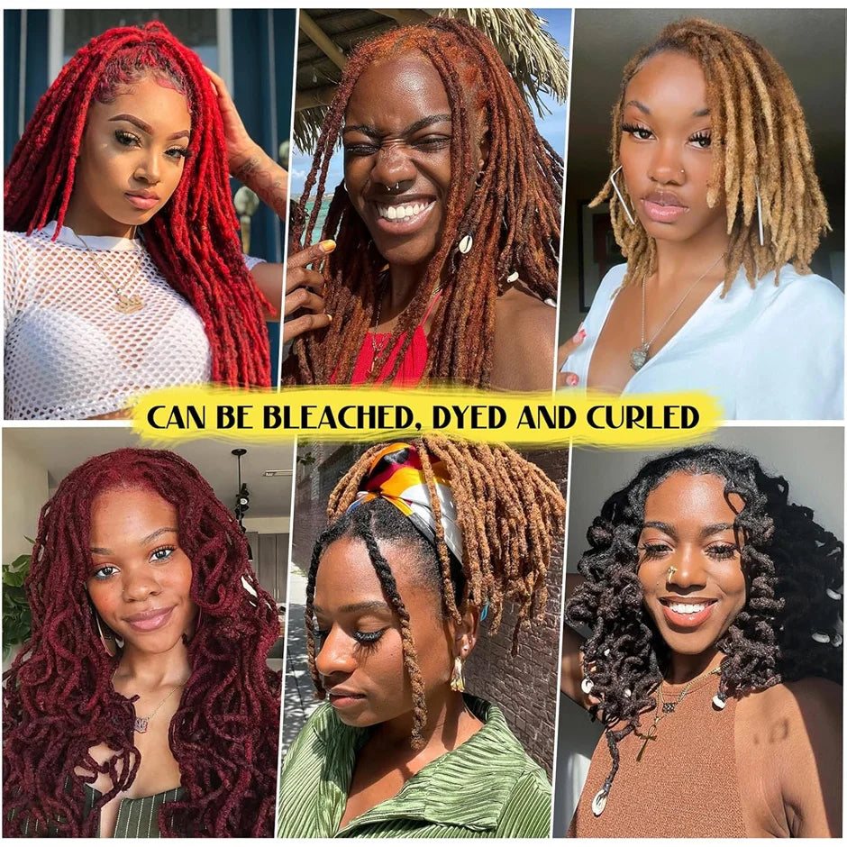 Curly Wave Human Hair Loc Extensions – Handmade Dreadlock Style