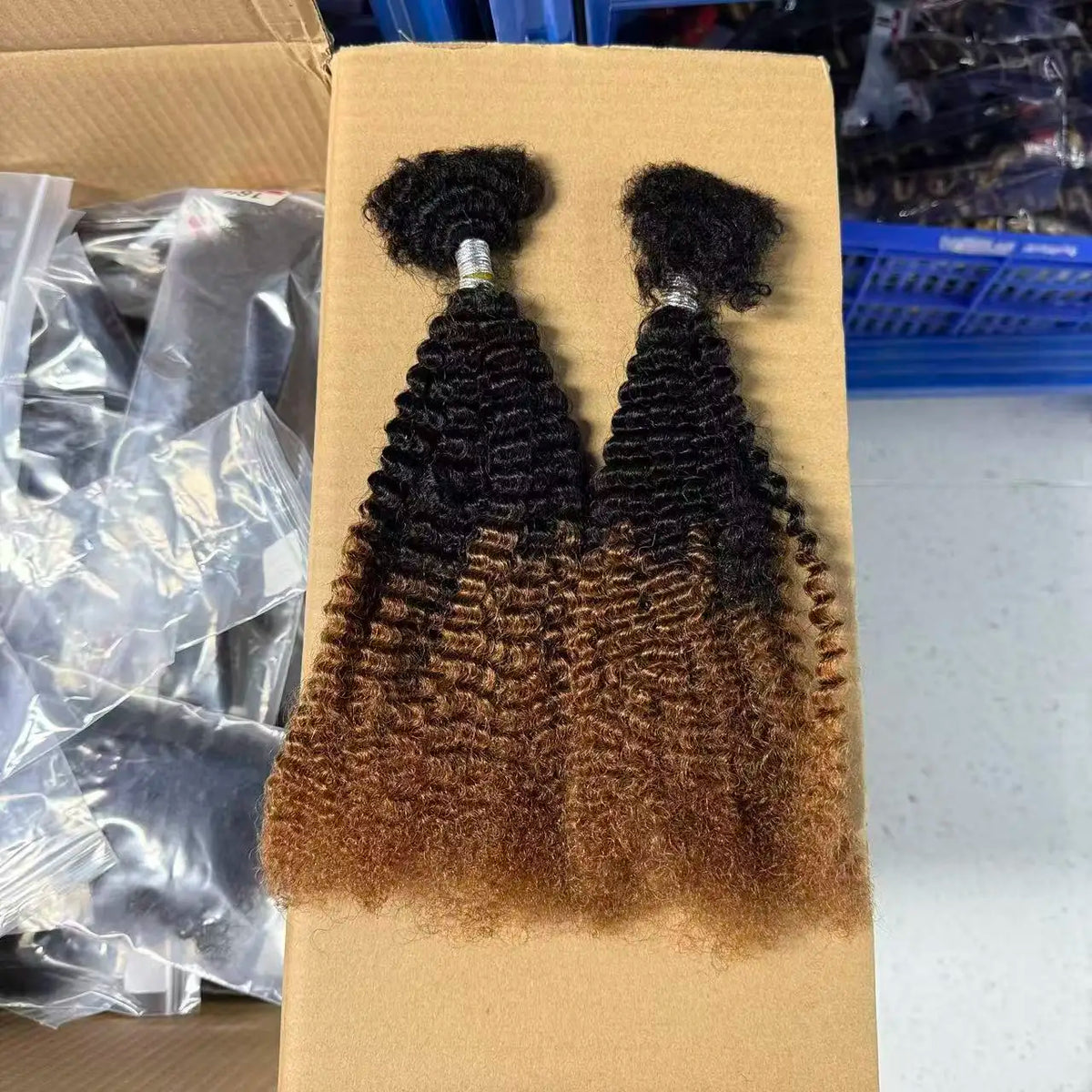 Mini Twist 4C Afro Kinky Curly Hair Bulk No Weft Crochet Human Hair Colored Bundles for Mini Braid Dreadlock Extension
