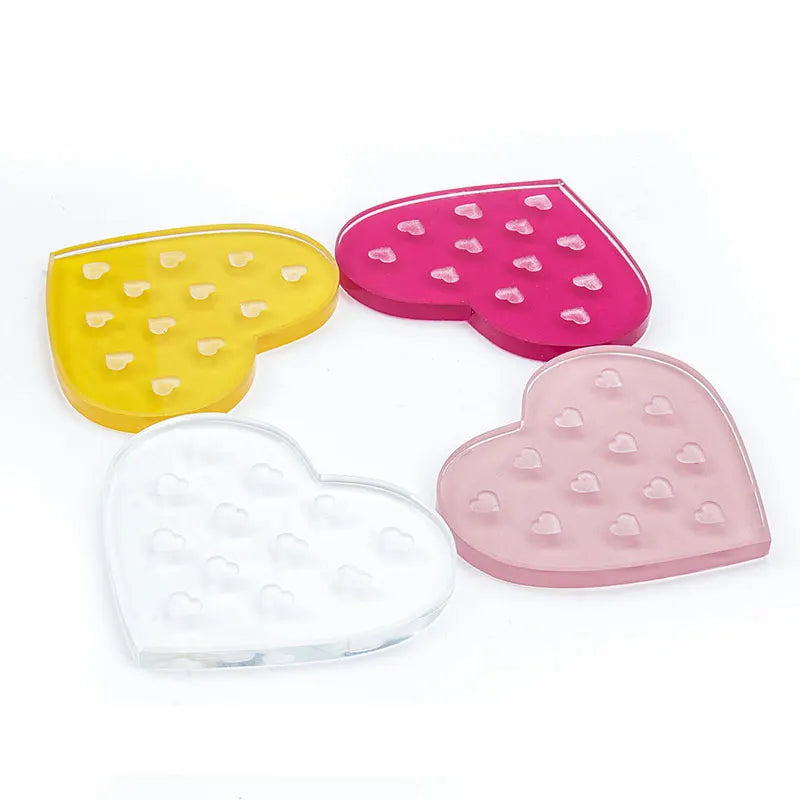 False Eyelash Glue Holder Pallet Eyelash Extension Stand pads with Tick Mark Crystal Glass Adhesive Glue Holder