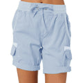 Womens Cargo Pants Shorts Soft Comfortable Casual Cotton Elastic Waist Shorts Summer Bottoms Jeans High Waisted Cargo Pants