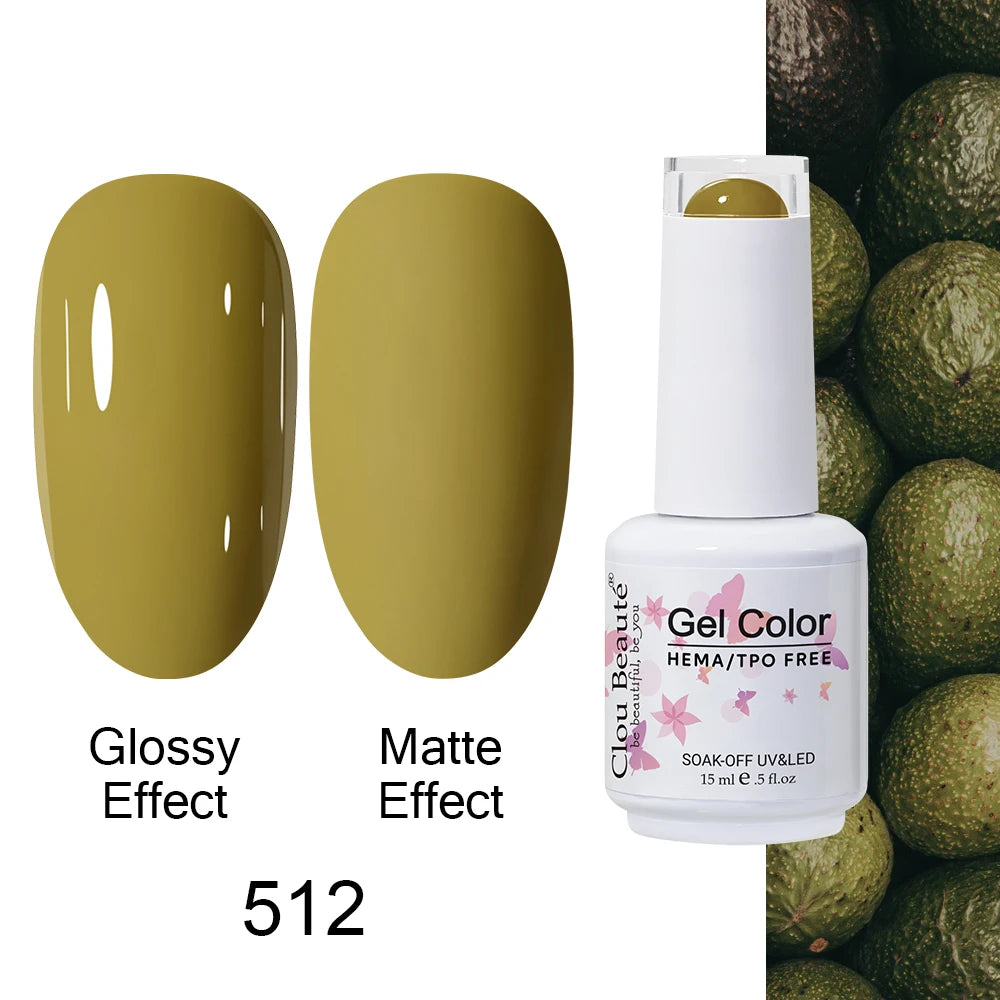 Clou Beaute HEMA TPO FREE Caramel Brown Wine Red Coffee Gel Nail Polish High Pigment Autumn Nail Art Full Coverage UV Varnish