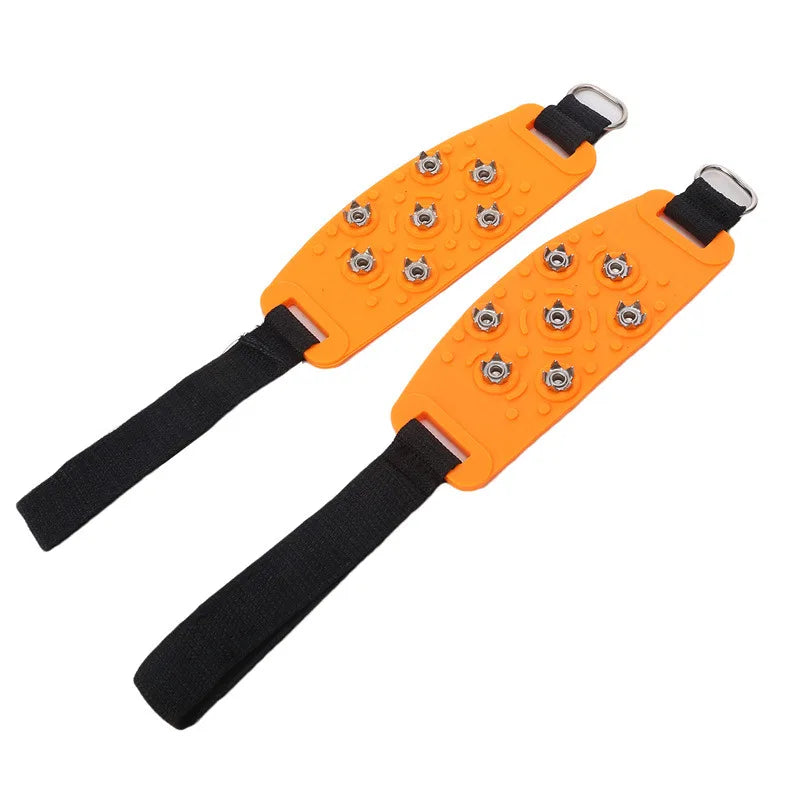 Ice Cleats Traction Crampons Overshoe Ice Snow Anti Slip Spikes Grips Ice Grippers for Adult Hiking Mountaineering Boots Winter