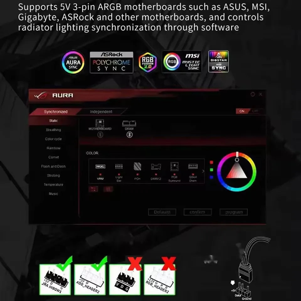 ICE Whale K9 1 to 9 PWM&ARGB Case Fan Hub SATA Power Interface Splitter 4Pin PWM 3Pin Addressable ARGB With Remote Control