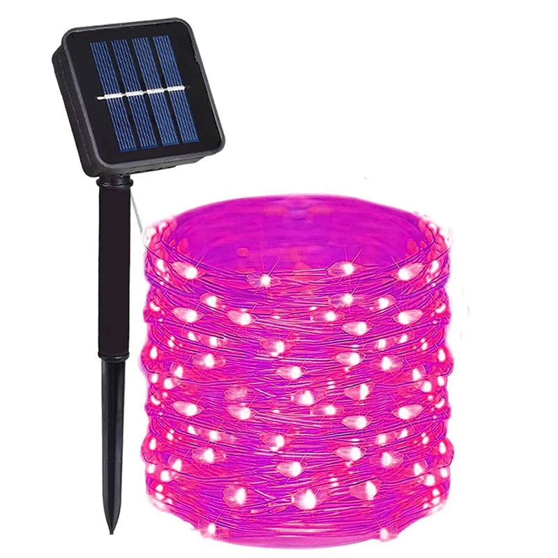 2~30M Ultra Long Solar String Fairy LED Light Outdoor Copper Waterproof Wedding Garland Decoration Garden Lights Party 8 Modes