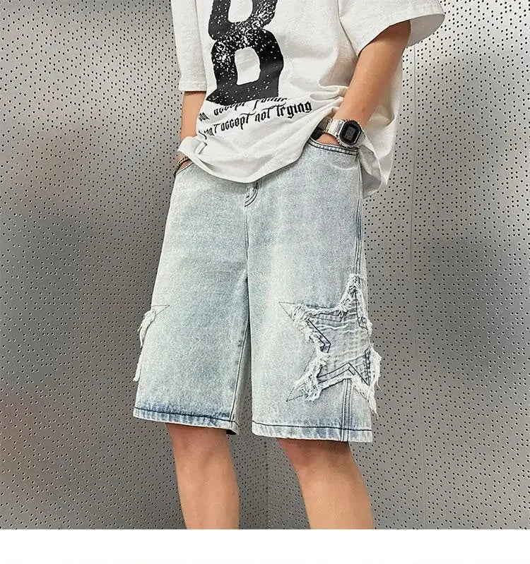 Denim Shorts Men's Summer Thin Wash Retro Yellow Mud Pants American High Street Casual Five-point Pants