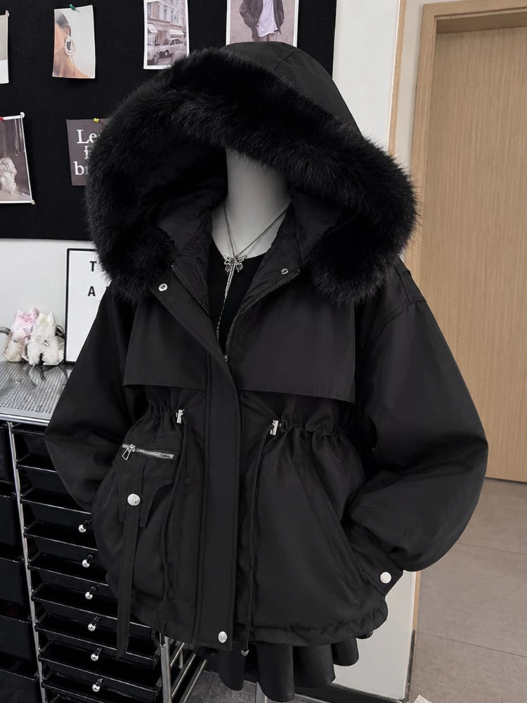 Subculture Harajuku Vintage Safari Coats with Hooded Women Zipper Sweatshirts Casual Streetwear Grunge Jacket Y2k Stand Neck
