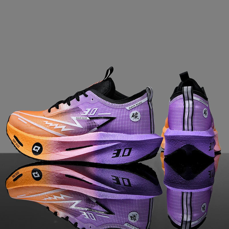 Men's Carbon Board Sneakers Anti-slip Cushioned Comfortable Racing Training Running Shoes Mesh Tennis Shoes Casual for Women - Beauty