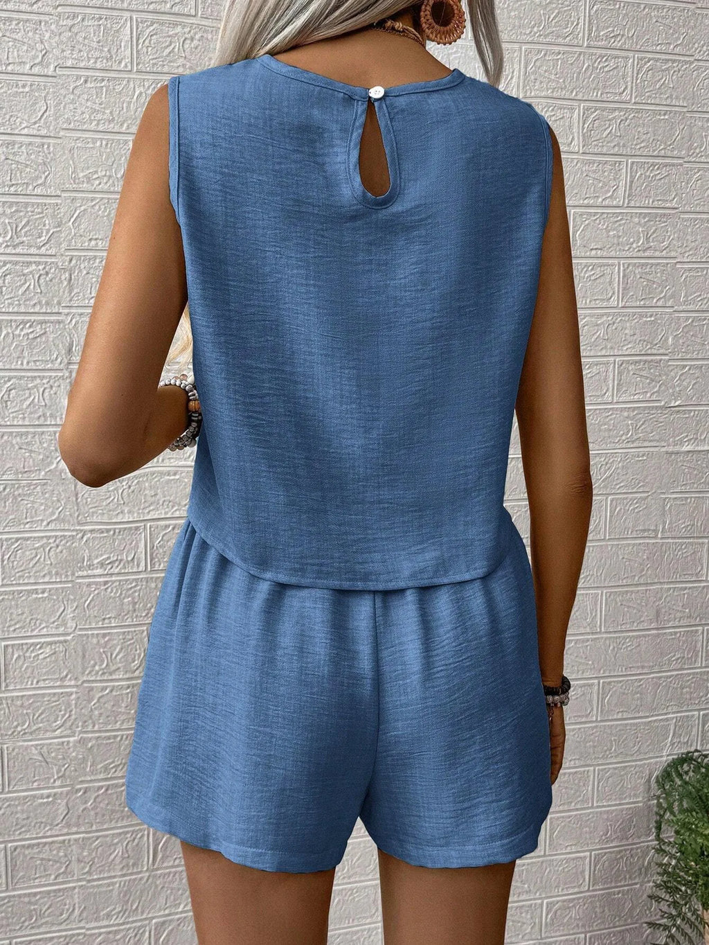 Summer Shorts Sets Women 2025 Fashion Sleeveless Loose Tank Tops And Short Pants Two Piece Sets Women Outfit Casual Femme Suit
