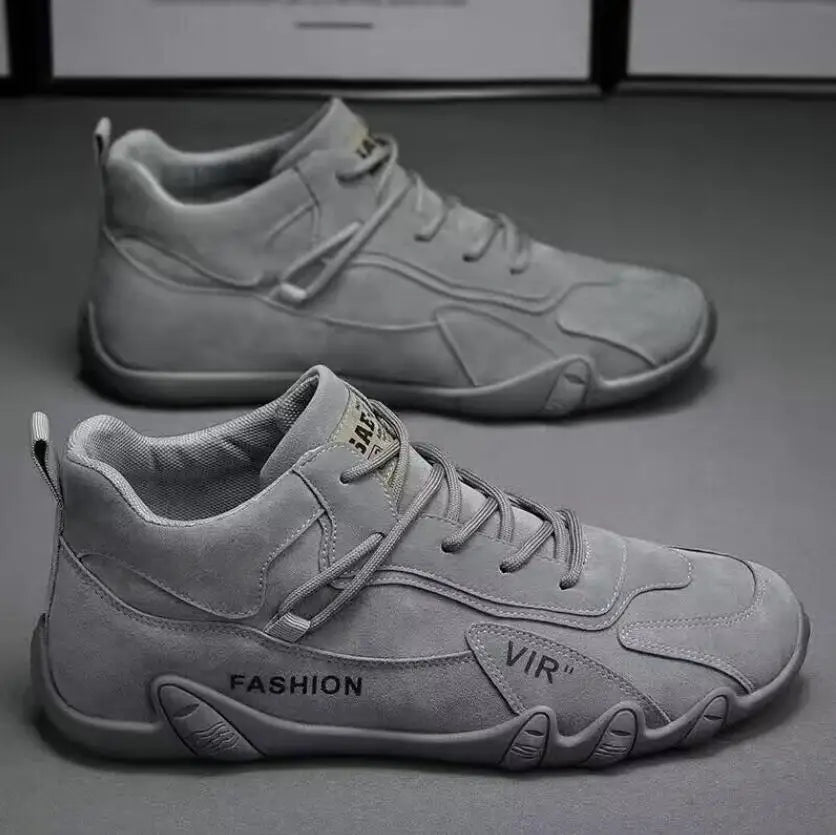 Waterproof Leather Ankle Boots for Men Waterproof Sneakers lace Up Leather Casual Sneakers for Men Casual Motorcycle Shoes