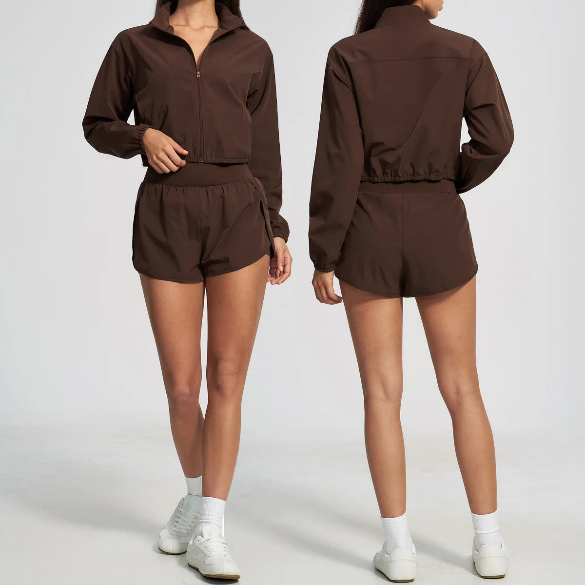 Women Outdoor Running Suit Two Pieces Yoga Set Breathable Quick Dry Fitness Sportswear Workout Clothes Sports Outfit