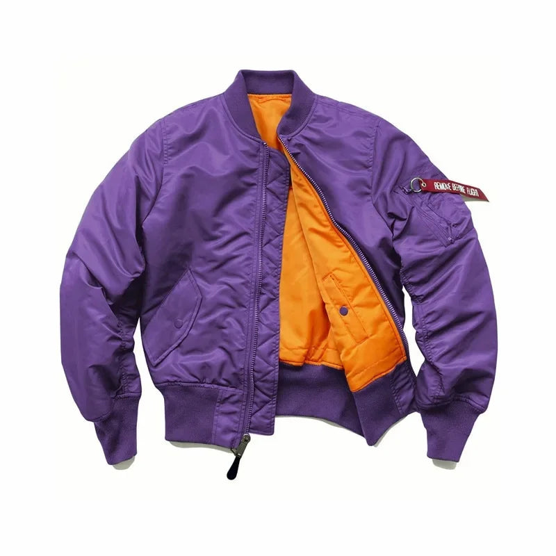American Style Thickened Baseball Uniform Autumn Winter Army Green MA-1 Bomber Jacket Plus Size Stand Collar Work Jacket For Men