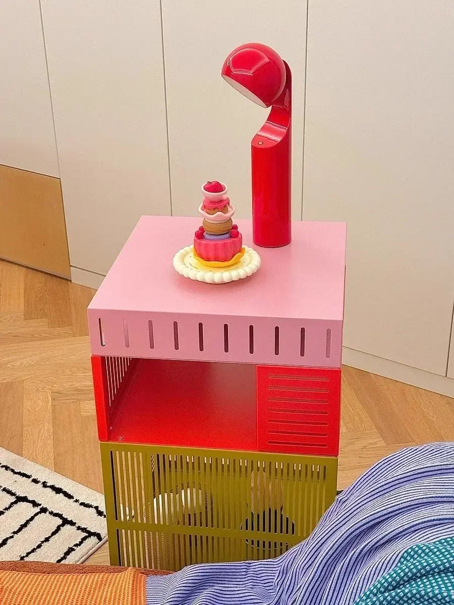 Multifunctional Metal Storage Cabinet with Wheels, Suitable for Bedroom, Living Room, Office, Modern Design Storage Cabinet