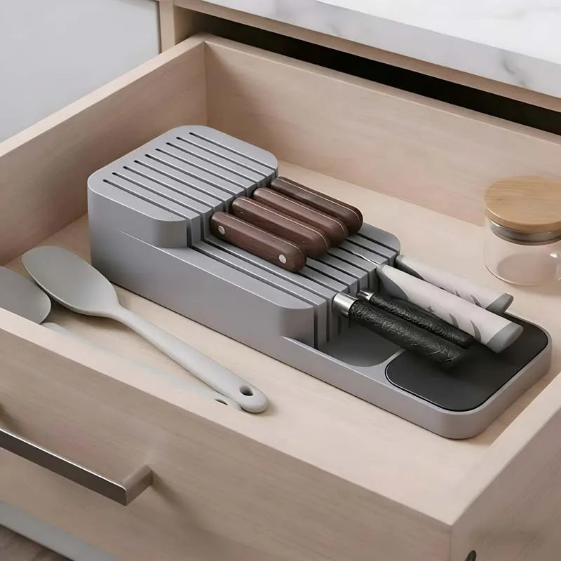 Practical Drawer Knife Storage Box - Kitchen Accessory - Kitchenware Storage Rack - Household Knife Organizer - Convenient