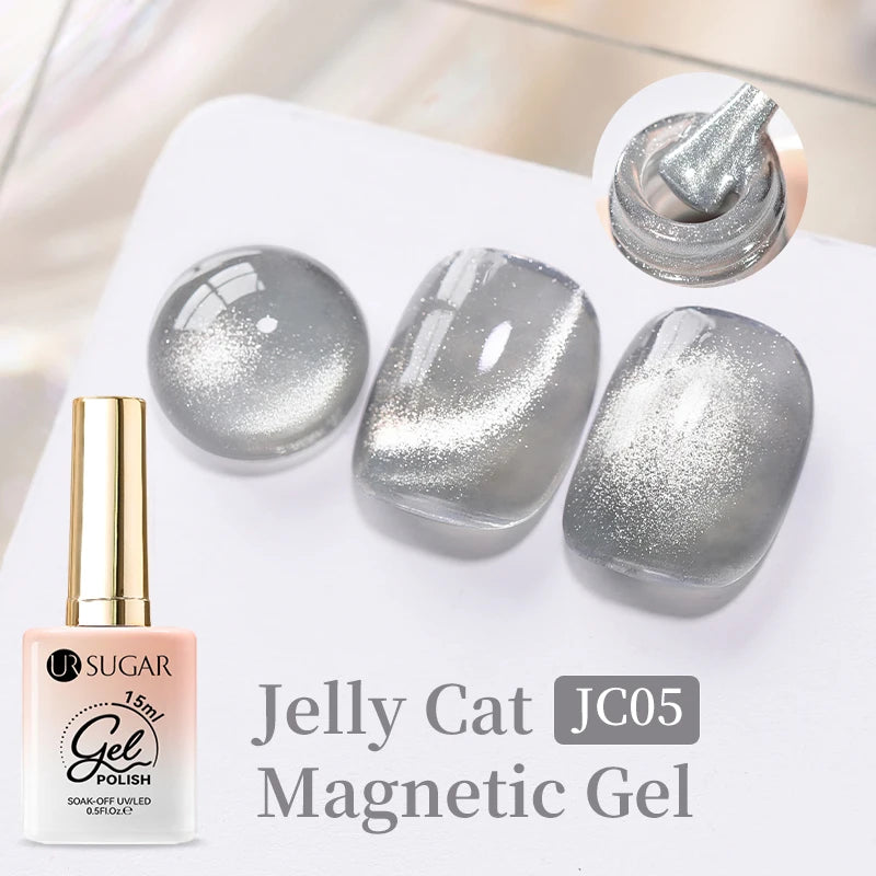 UR SUGAR 15ml Cat Magnetic Gel Jelly Glass Full Coverage Varnis Magnetic Gel Soak Off UV LED Gel Autumn Winter Xmas Manicure