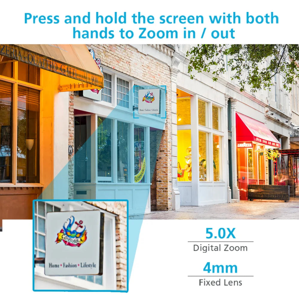 4K 8MP Security Camera 5X Zoom Dual Lens Dual Screen Outdoor WiFi Home Protection 6MP IP PTZ CCTV Video Surveillance Camera