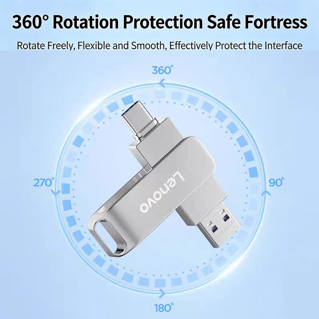 Lenovo OTG Pen Drive 1TB High Speed USB 3.2 Flash Drives Metal Type-C Pendrive 512GB Waterproof Stick For Phone Computer