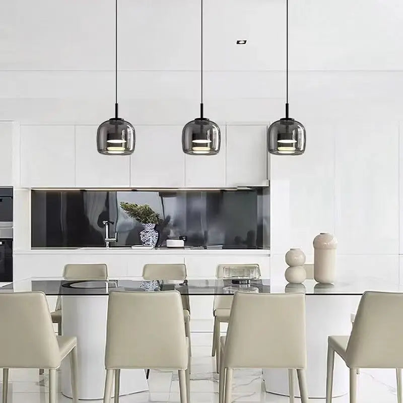 Modern Led Glass Pendant Light for Island Restaurant Hanging Lamp Decoration Ceiling Chandeliers Modern Home Decoration