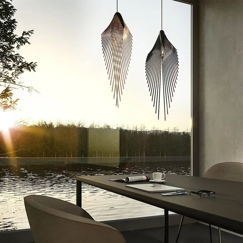 Modern Minimalist Pendant Light Personality Design Black Metal Lamp For Living Room Kitchen Island Restaurant Shop Decor Lamp