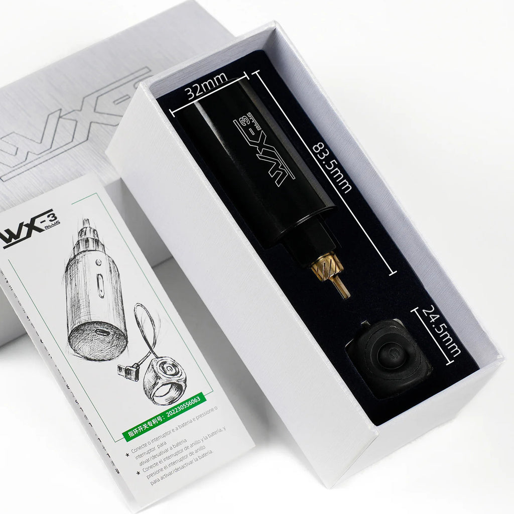 WX-3Plus Tattoo Pen Wireless Power Supply 1450mAh Battery Portable Tattoo Machine Mini Power Silicone Finger Ring Switch