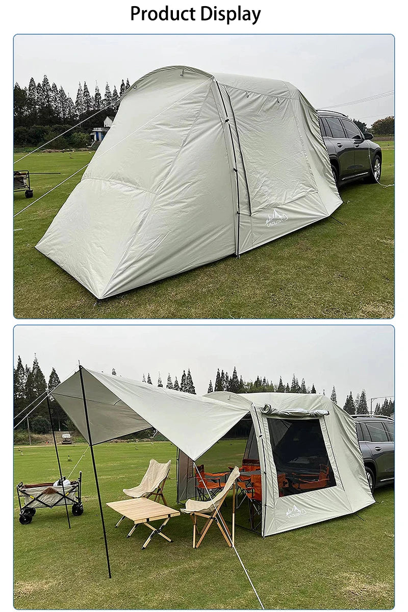 Outdoor SUV Car Camping tent Portable Waterproof Tent 3-4 people Dome Extension tent Sunshade Tunnel style tent,Large tent.
