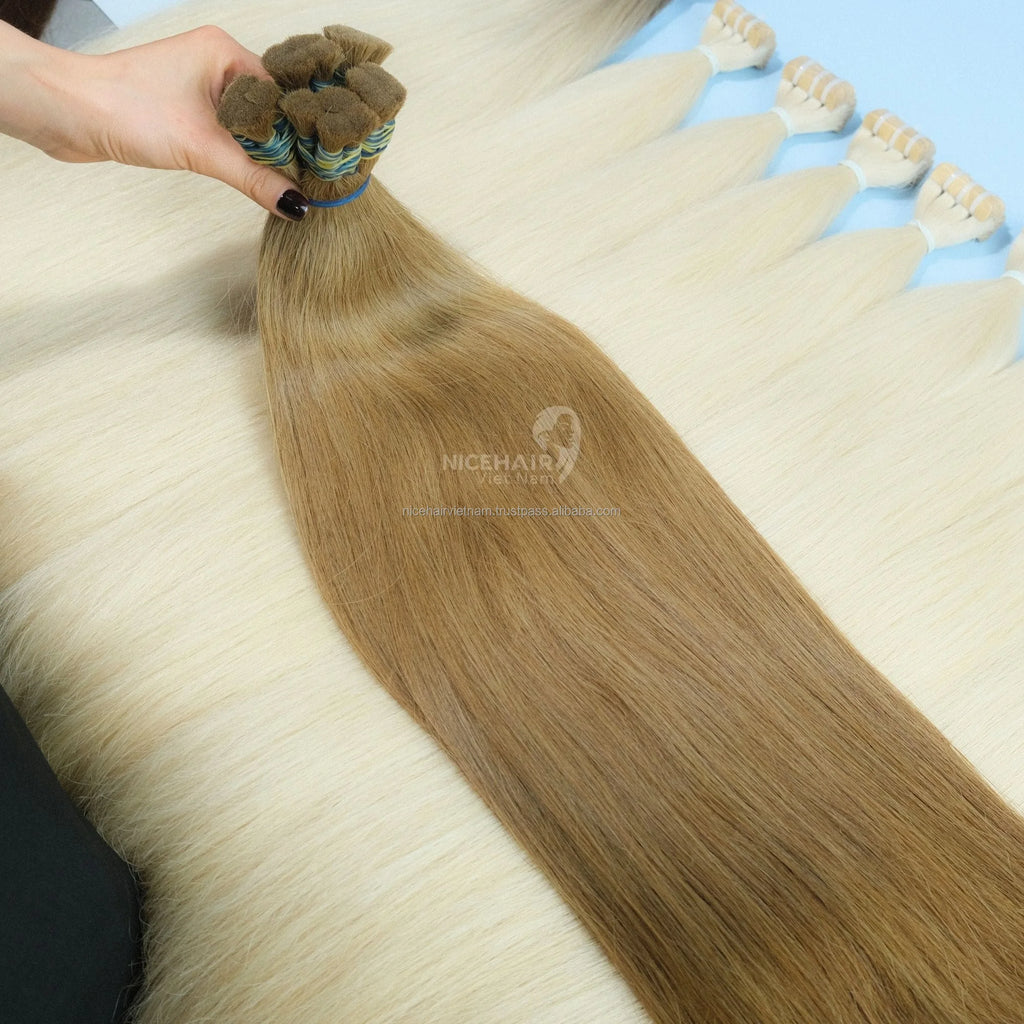 Human Hair Extensions Remy Bulk Blonde Single Drawn Wholesale Vietnamese Original 2026 NiceHairVietNam 100g