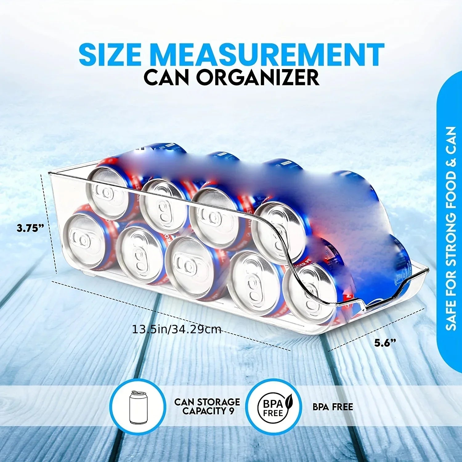 1/2pcs Kitchen Storage Can Organizer Soda Can Dispenser Refrigerator Freezer Storage Accessory for Kitchen Organization