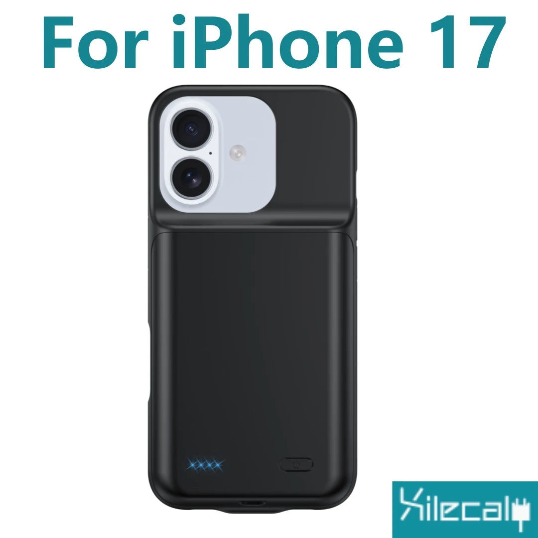 Xilecaly Smart Battery Charger Case For iphone 17 Pro Max Battery Pack Power Bank External Charging Cover For iphone Air 17Air