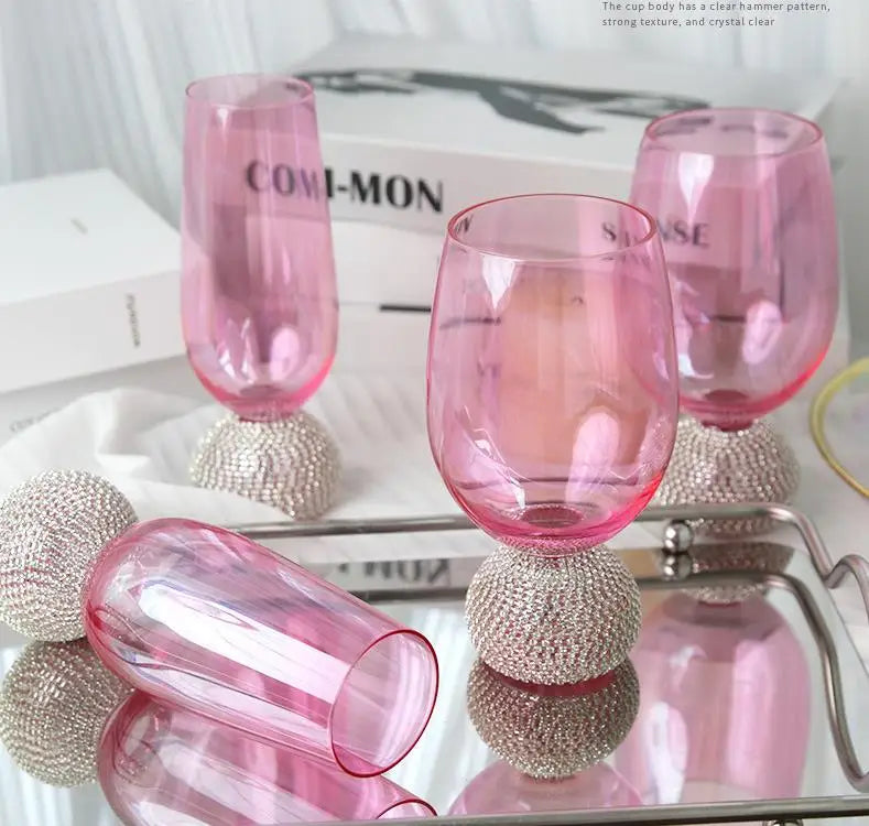 Fairy wine glasses pink diamond whisky glasses decorated with goblets red wine glasses wine glasses