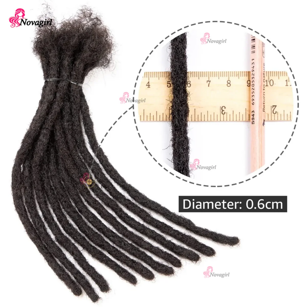 0.2/0.4/0.6/0.8 cm Human Hair Dreadlocks Extensions Brazilian Real Human Hair Locks Extensions Handmade Dreadlocks For Women/Men