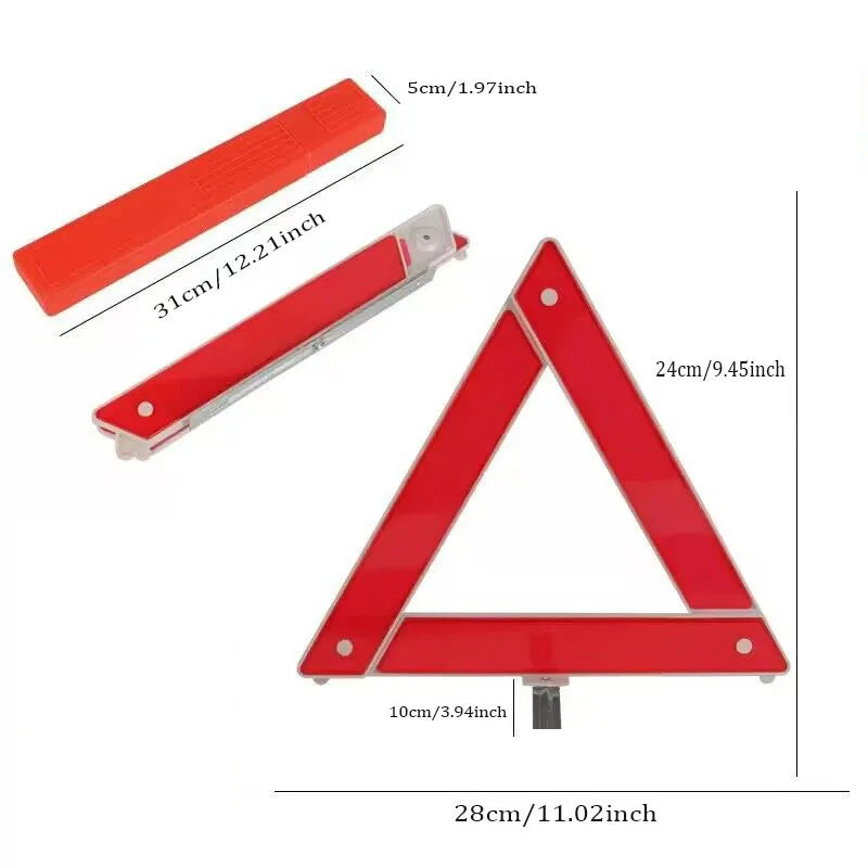 Safety Warning Triangles Car Emergency Kit Tripod Car Tripod Car Flag Reflective Stop Sign Plastic Triangle Warning Triangle Dot