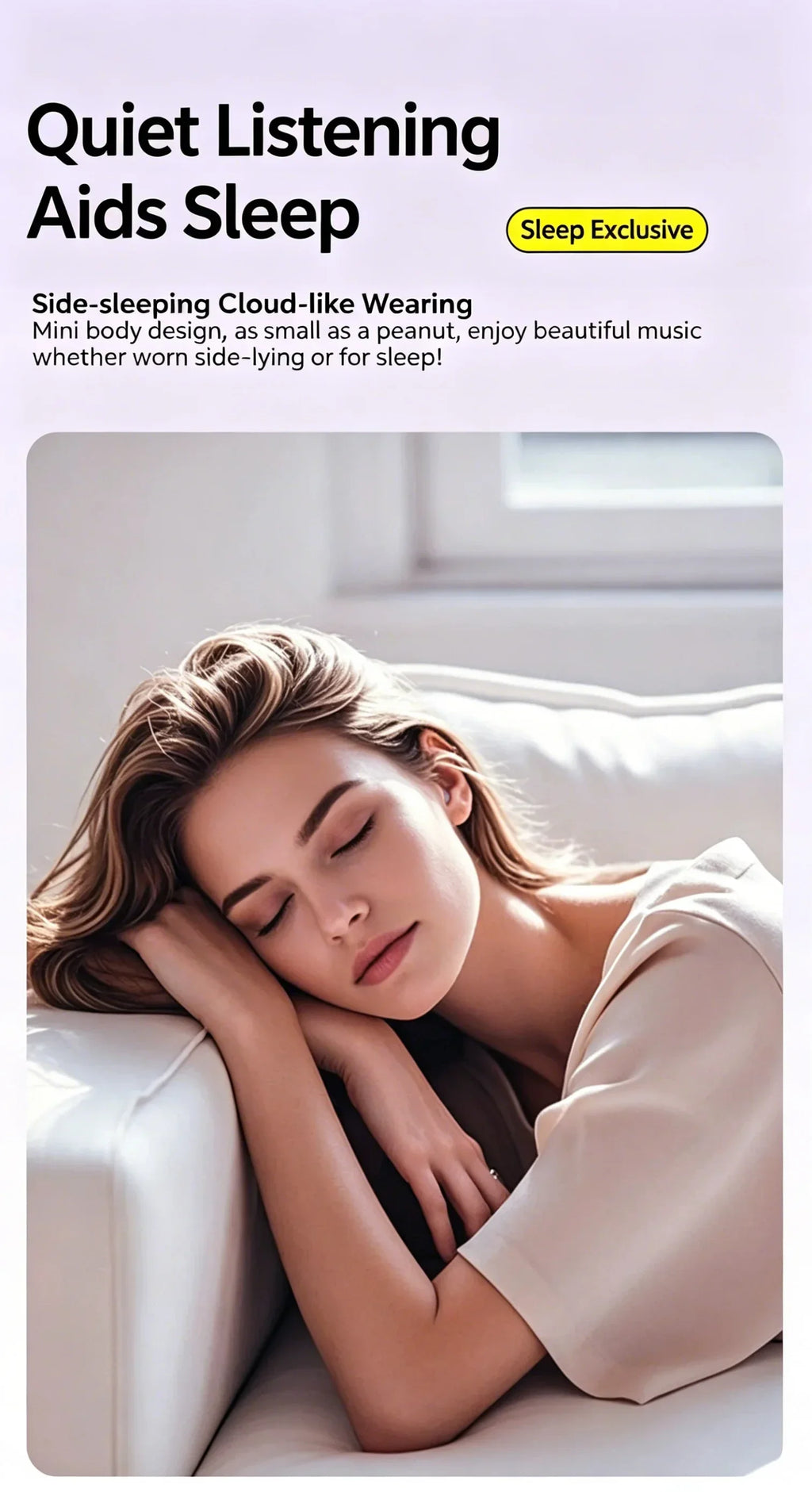 Mini High Sound Quality Wireless Bluetooth Invisible Sleep Earphone Noise Cancellation Stereo Headset Sport Exercise Game Earbud