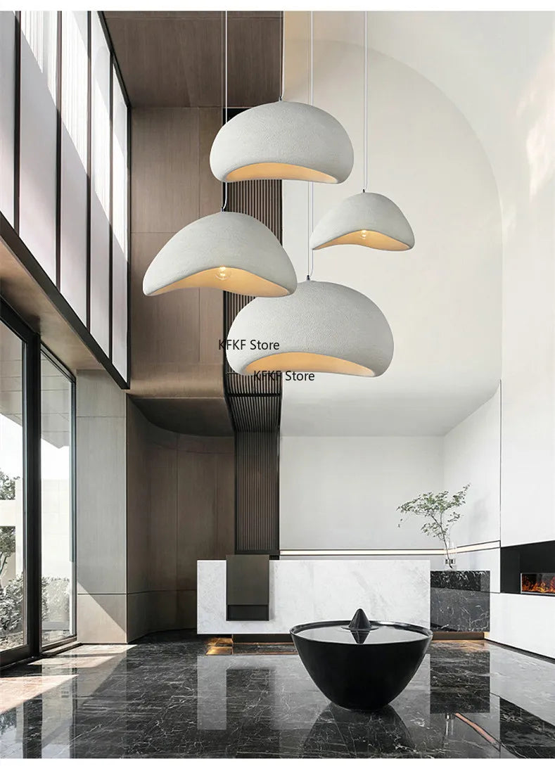 Nordic Wabi Sabi LED Pendant Light E27 Simple Chandelier Cord Suspend Lamp for Dining Room Restaurant Luminarias Fixtures